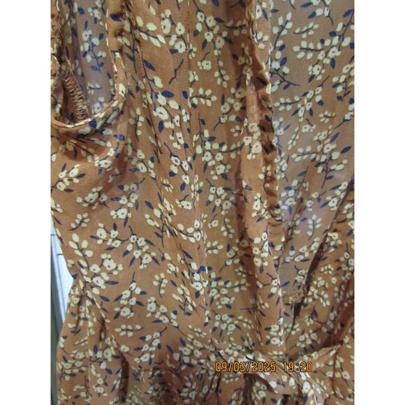 Liberty Lane size M sheer dress overlay ditsy flower floral print fall color tie - Picture 2 of 9